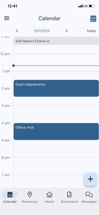 BI SmartLINK Calendar screen